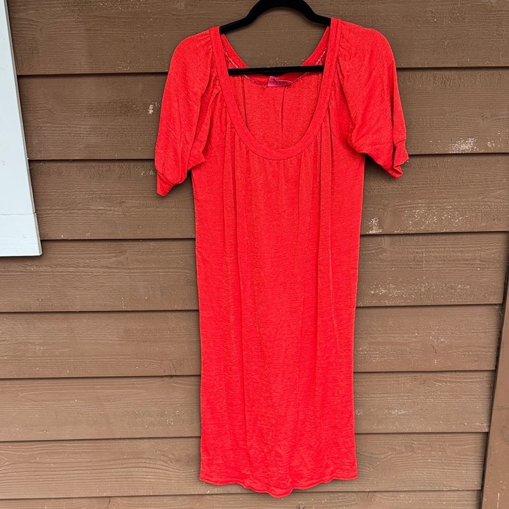 Michael Stars Vibrant Red Dress with Metallic Accent size OS